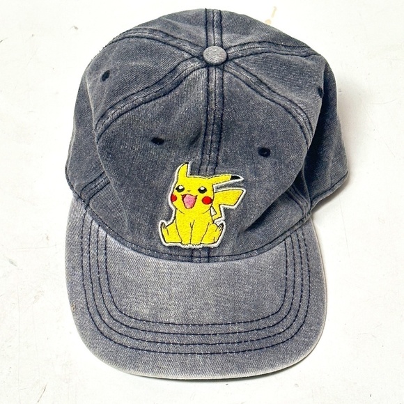 Nintendo Pokemon Pikachu Adjustable Jean Hat Cap - Picture 1 of 9